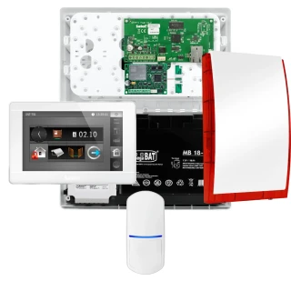 SATEL INTEGRA 32 Alarm Set, 1x Detector, Siren, White INT-TSI-W Keypad, LTE Communication