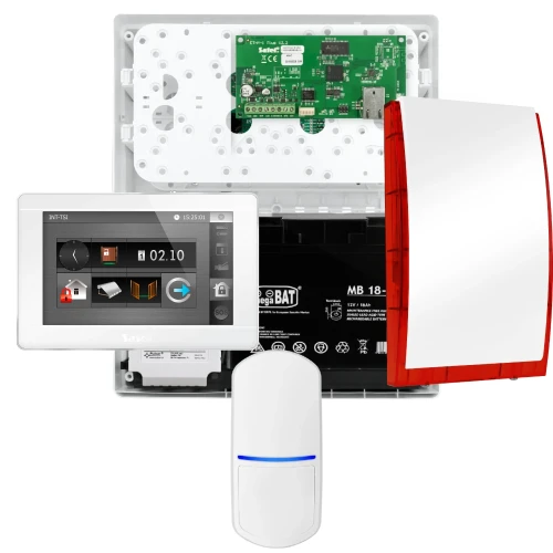 SATEL INTEGRA 32 Alarm Kit, 1x Detector, Siren, White INT-TSI-W Keypad