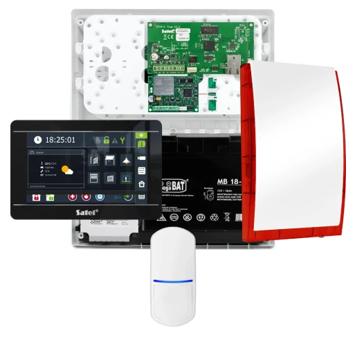 SATEL INTEGRA 32 Alarm Kit, 1x Detector, Siren, Black INT-TSI-B Keypad, LTE Communication