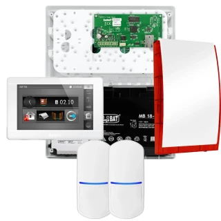 SATEL INTEGRA 32 Alarm Set, 2x PET Detector, Siren, White INT-TSI-W Keypad
