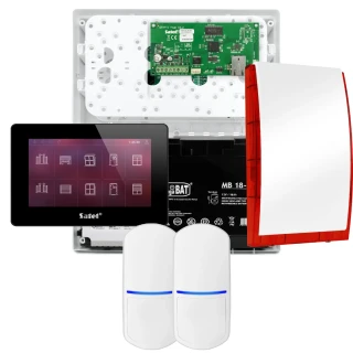 SATEL INTEGRA 32 Alarm Set, 2x PET Detector, Siren, Black INT-TSH2-B Keypad