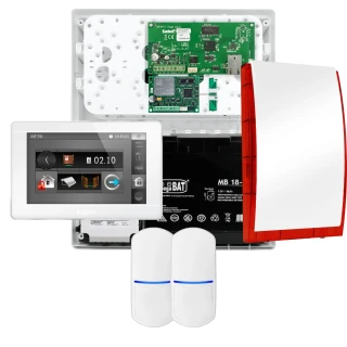 SATEL INTEGRA 32 Alarm Kit, 2x Detector, Siren, White INT-TSI-W Keypad, LTE Communication