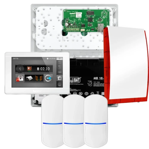 SATEL INTEGRA 32 Alarm Set, 3x Detector, Siren, White INT-TSI-W Keypad