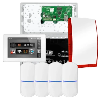 SATEL INTEGRA 32 alarm set, 4x detector, siren, white INT-TSI-W keypad