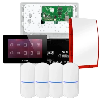 SATEL INTEGRA 32 Alarm Set, 4x Detector, Siren, Black INT-TSH2-B Keypad