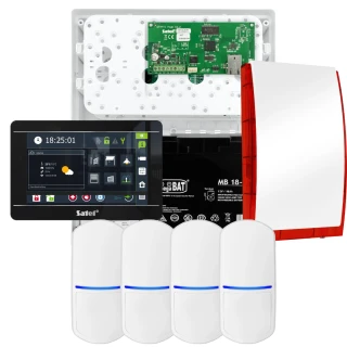 SATEL INTEGRA 32 alarm set, 4x detector, siren, black keypad INT-TSI-B