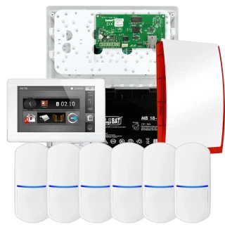 SATEL INTEGRA 32 Alarm Set, 6x Detector, Siren, White INT-TSI-W Keypad