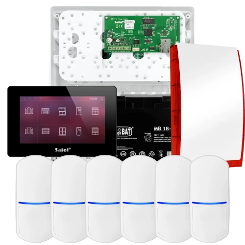 SATEL INTEGRA 32 Alarm Kit, 6x Detector, Siren, Black Keypad INT-TSH2-B