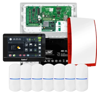 SATEL INTEGRA 32 Alarm Set, 7x Detector, Siren, Black INT-TSI-B Keypad, LTE Communication