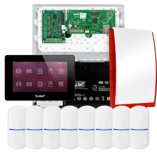 SATEL INTEGRA 32 Alarm Kit, 8x PET Detector, Siren, Black INT-TSH2-B Keypad