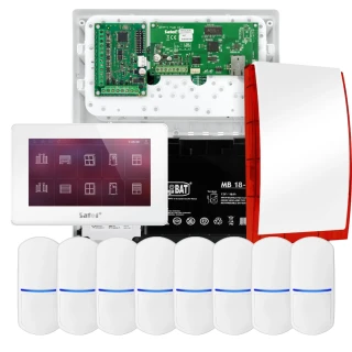 SATEL INTEGRA 32 Alarm Set, 8x PET Detector, Siren, White INT-TSH2-W Keypad