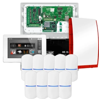 SATEL INTEGRA 32 alarm set, 9x detector, siren, white INT-TSI-W keypad, LTE communication