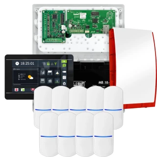 SATEL INTEGRA 32 Alarm Kit, 9x Detector, Siren, Black Keypad INT-TSI-B
