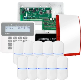 SATEL PERFECTA 32 IP alarm set, 10x detector, siren, keypad