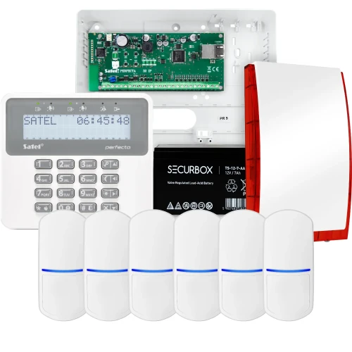 SATEL PERFECTA 32 IP Alarm Kit, 6x Detector, Siren, Keypad