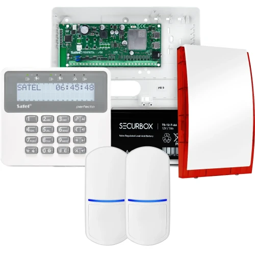 SATEL PERFECTA 32 LTE alarm set, 2x detector, siren, keypad