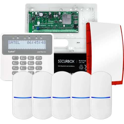 SATEL PERFECTA 32-WRL LTE Alarm Kit, 5x Detector, Siren, Keypad