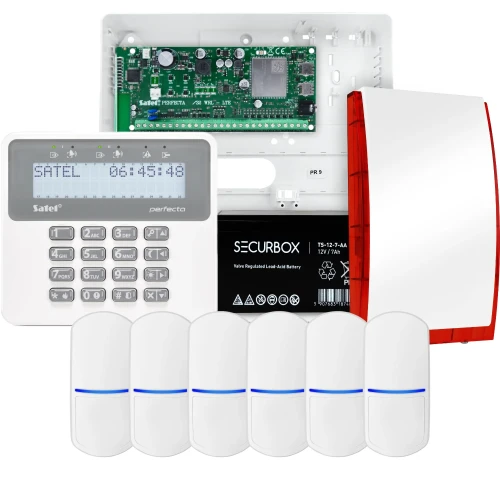 SATEL PERFECTA 32-WRL LTE alarm set, 6x PET detector, siren, keypad