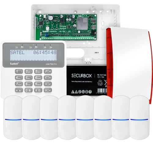 SATEL PERFECTA 32-WRL LTE Alarm Kit, 8x PET Detector, Siren, Keypad