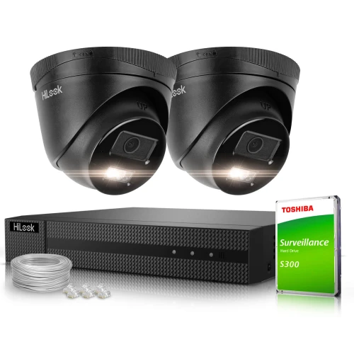 Surveillance Kit 2x IPCAM-T4-30DL Black 4MPx Dual-Light 30m HiLook by Hikvision