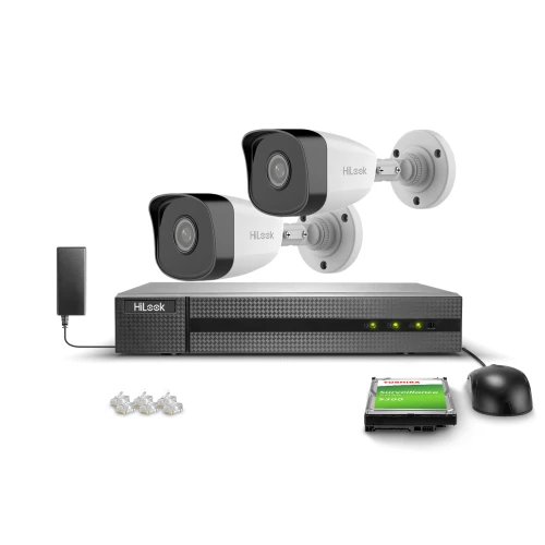 Surveillance Kit 2x IPCAM-B2 Full HD, PoE, IR 30m, H.265+, IP67 Hilook Hikvision