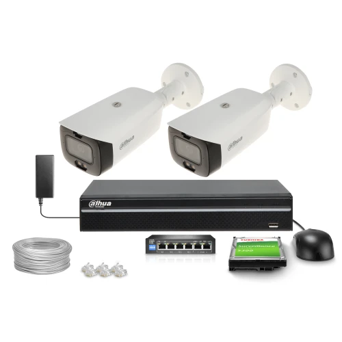 DAHUA WizSense IP Monitoring Kit with 4x IPC-HFW3841T-ZAS-27135-S2 Cameras, NVR4104-4KS2/L