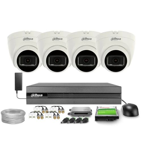 4-in-1 Surveillance Kit 4x HAC-HDW1200TRQ-0280B-S6 2MPx, IR25m, DWDR, DAHUA