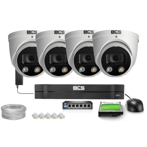 Monitoring set 4x BCS-L-EIP16FCR3L3-Ai1, 6MP, IR 30m, NightColor, WDR 120dB