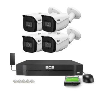 Surveillance Kit 4x BCS-L-TIP25FSR5-AI1, WDR 120dB, 0.0005Lux, 5MPx, IR 50m, AI-SMD 4.0 BCS