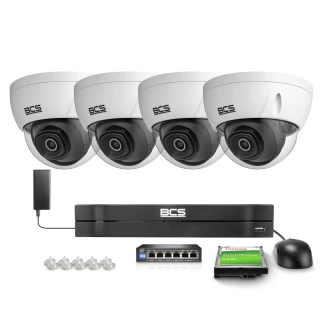 4x BCS-L-DIP15FSR3-AI1(2) Surveillance Kit, 5MPx, 2.8mm, 0.005Lux BCS