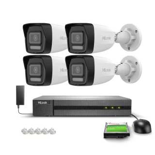 4x IPCAM-B2-30DL Full HD, PoE, Hybrid Light 20/30m MD 2.0 Hilook Hikvision Surveillance Kit
