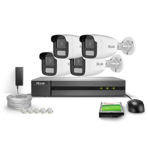 4x IPCAM-B2-50DL FullHD Dual-Light 50m HiLook by Hikvision Monitoring Kit