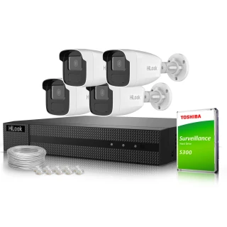 Surveillance Kit 4x IPCAM-B2-50IR Full HD IR 50m HiLook by Hikvision
