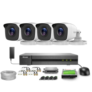 4x TVICAM-B2M FullHD IR 20m HiLook by Hikvision Monitoring Kit