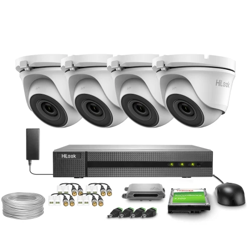 Surveillance Kit 4x TVICAM-T5M 5MPx, 1x DVR-4CH-5MP HiLook by Hikvision