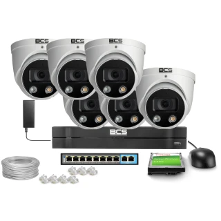 Monitoring kit 6x BCS-L-EIP16FCR3L3-Ai1, 6MP, IR 30m, NightColor, WDR 120dB