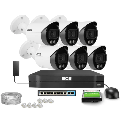Monitoring kit 6x BCS-L-TIP15FCR3L3-AI1 5MP, 2.8 mm, 0.007Lux