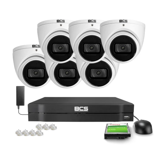 Surveillance Kit 6x BCS-L-EIP25FSR5-Ai2, WDR 120dB, 5MPx, IR 50m, AI-SMD 4.0 BCS