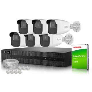 Surveillance Kit 6x IPCAM-B4-50IR IR 50m 4MPx HiLook by Hikvision