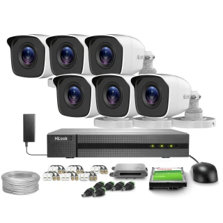 6x TVICAM-B2M FullHD IR 20m HiLook by Hikvision Monitoring Kit