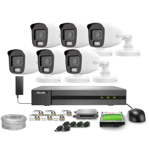 6x TVICAM-B2M-20DL FullHD Dual-Light 20m HiLook by Hikvision Monitoring Kit
