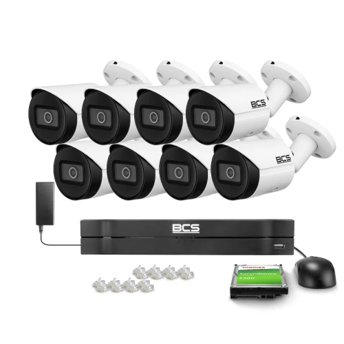 Surveillance Kit 8x BCS-L-TIP14FSR3-Ai1 4MPx IR 30m AI 0.0008Lux