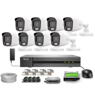 8x TVICAM-B2M-20DL FullHD Dual-Light 20m HiLook by Hikvision Monitoring Kit
