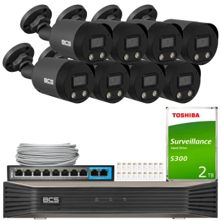 BCS Point Monitoring Kit 8x BCS-P-TIP28FWR3L2-Ai2-G NightColor, ADC, intelligent functions