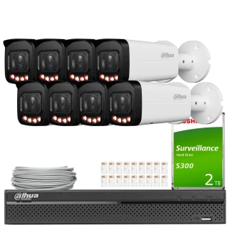 Dahua Monitoring Set 8x IPC-HFW2649T-ZAS-IL-27135, Smart Dual Light, SMD+, Full-Color, WDR, AI Features