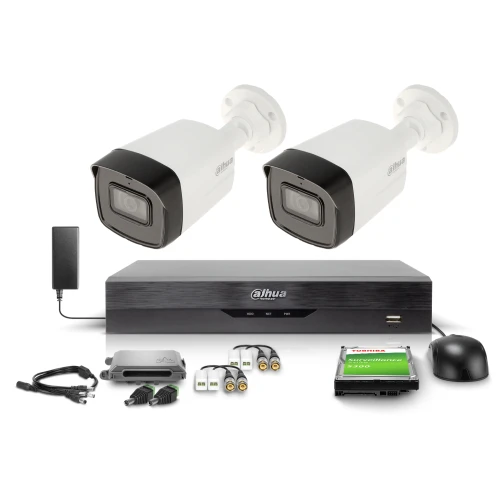 Monitoring set DAHUA 2x HAC-HFW1509TLM-A-LED-0360B-S2, 4-channel recorder XVR5104HS-4KL-I3