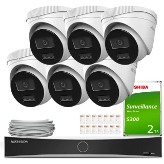 HiLook Hikvision Monitoring Kit 6x IPCAM-T8-30DL 4K Smart Hybrid Light 30m, Detection