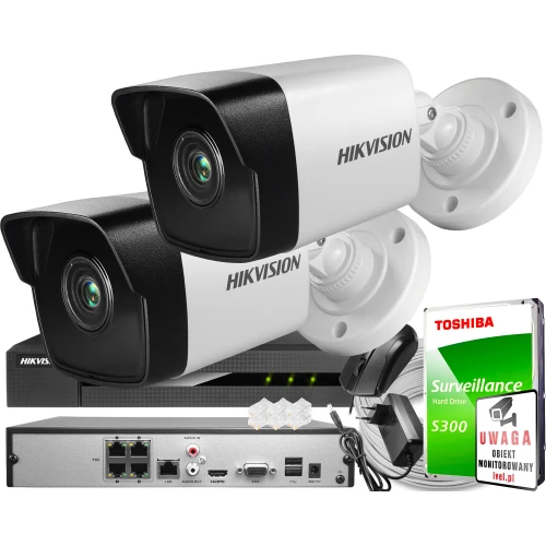 IP Monitoring Kit 2x DS-2CD1041G0-I/PL 4MPx IR 30m Hikvision