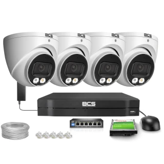 IP Monitoring Kit 4x BCS-L-EIP14FSR3L3, 4MP, SkyLight, IR 30m, WDR 120dB