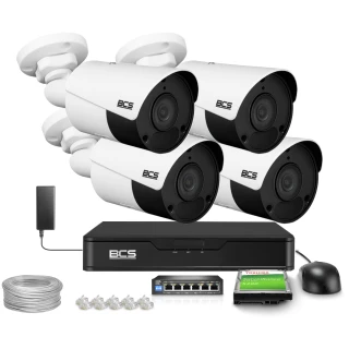 Zestaw do monitoringu IP 4x BCS-P-TIP14FSR5(2), 4Mpx, IR50m, SkyLight, WDR120dB